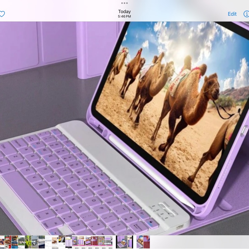 Purple Tablet with Keyboard Case